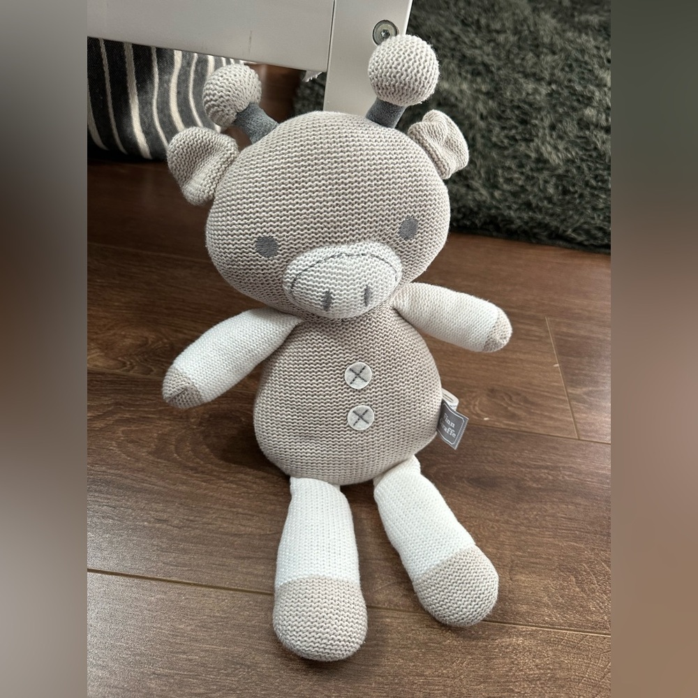 Finn Giraffe Knitted Plush Toy by Living Textiles 14”